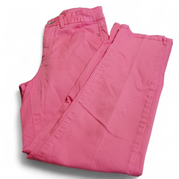 Retro Y2K Santana Jeans Neon Coral Crop Pants | Size 6 | High Rise Stretch Fit - Picture 10 of 10